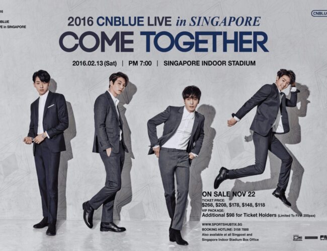 [UPCOMING EVENT] 2016 CNBLUE ‘COME TOGETHER’ Live in Singapore