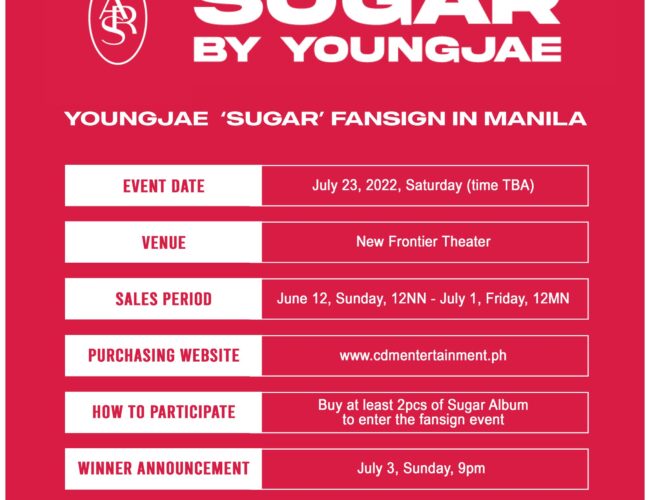 [UPCOMING EVENT] GOT7 Youngjae To Hold Solo Fansign in Manila