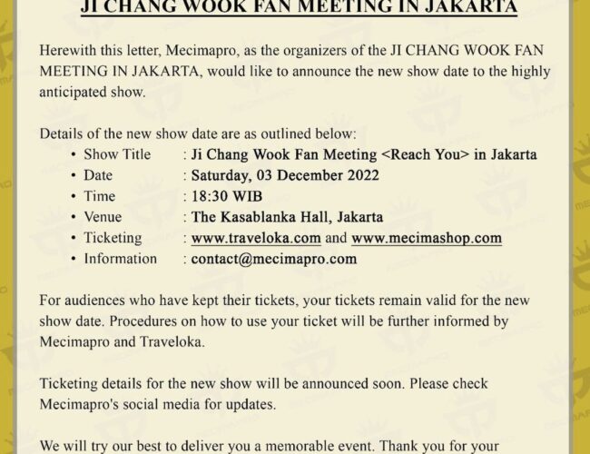 [UPCOMING EVENT] JI CHANG WOOK FAN MEETING IN JAKARTA