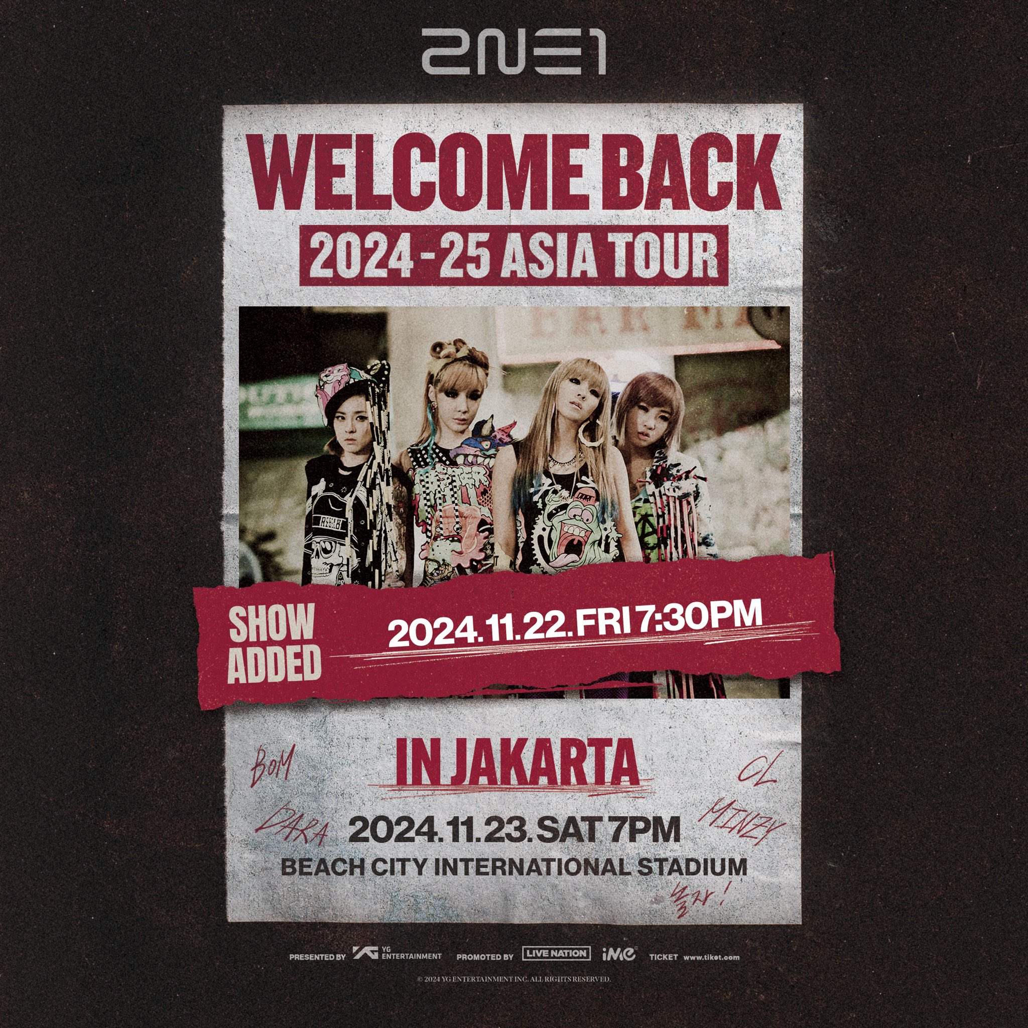 [UPCOMING EVENT] 2024-25 2NE1 ASIA TOUR [WELCOME BACK] IN JAKARTA